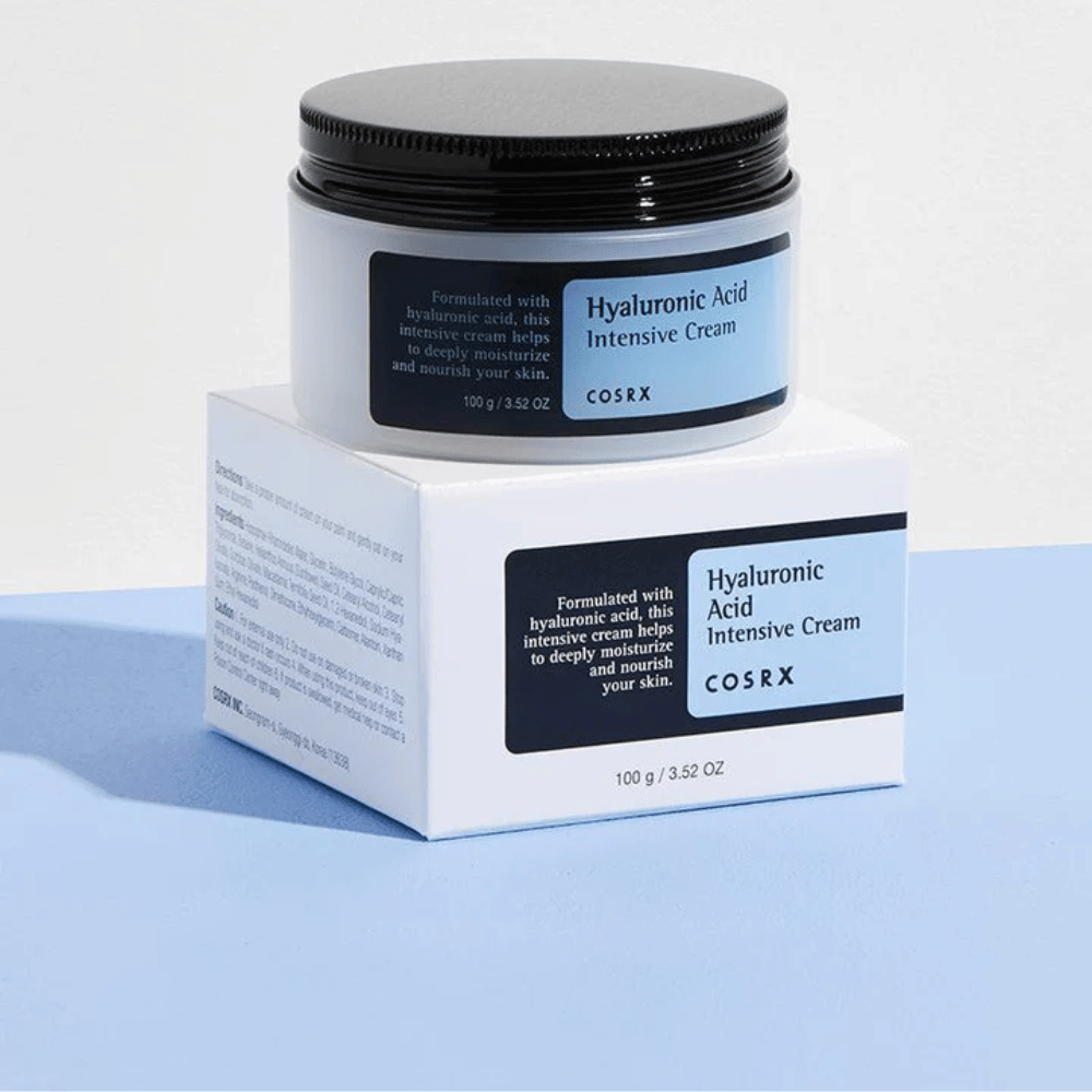 COSRX Hyaluronic Acid Intensive Cream 100 g w słoiku z pudełkiem – intensywny krem do twarzy z kwasem hialuronowym dla głębokiego nawilżenia i wzmocnionej bariery skórnej