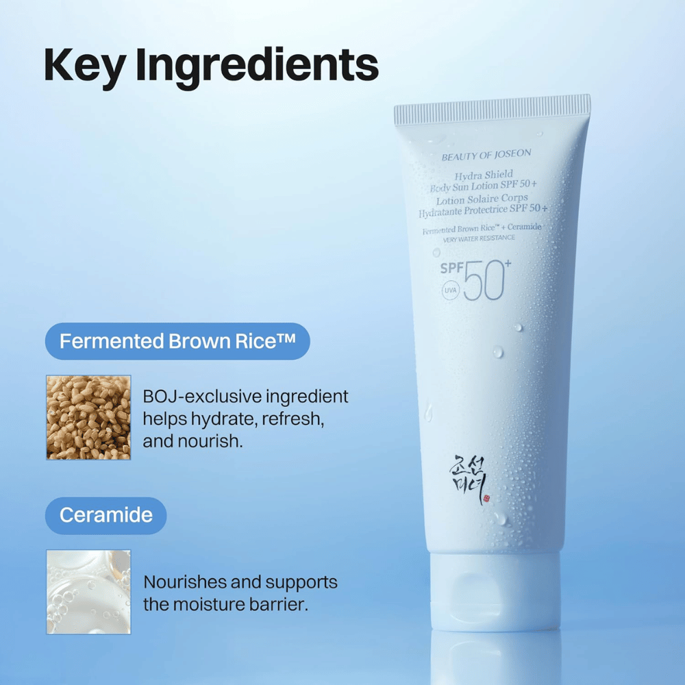 Beauty of Joseon Hydra Shield Body Sun Lotion SPF50+ z fermentowanym brązowym ryżem i ceramidami