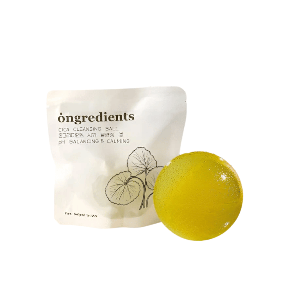 Ongredients Jeju Cica Cleansing Ball – naturalna kula czyszcząca z centella asiatica, która balansuje pH i łagodzi skórę.