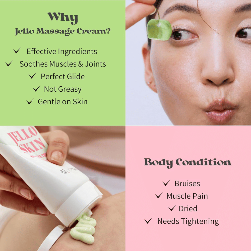 Beauty of Joseon Jello Skin Massage Cream do twarzy i ciała z jedwabistym odczuciem, nawilżeniem i formułą przyjazną do masażu.