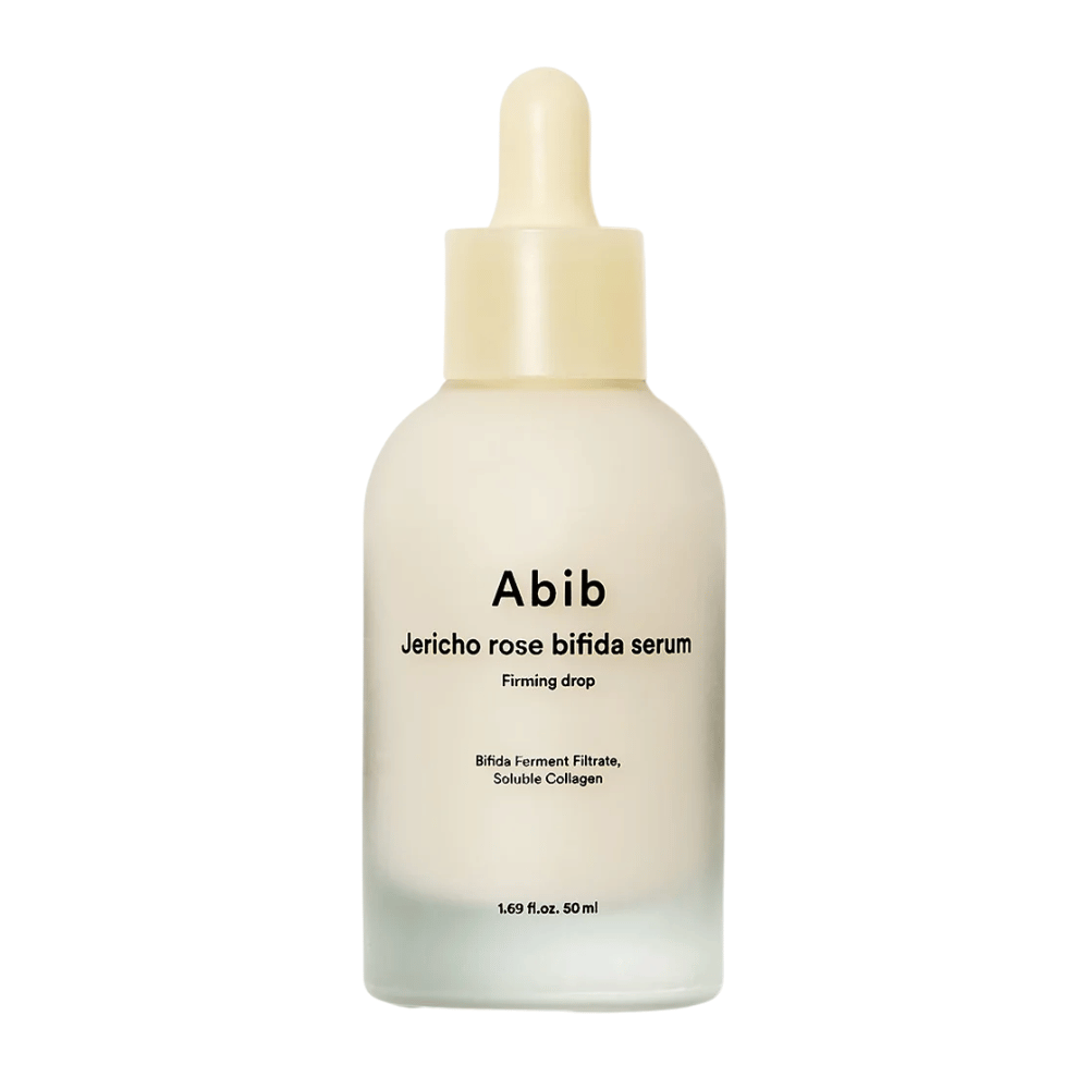 Czyste wyizolowane zdjęcie produktu Abib Jericho Rose Bifida Serum Firming Drop na jasnym tle.