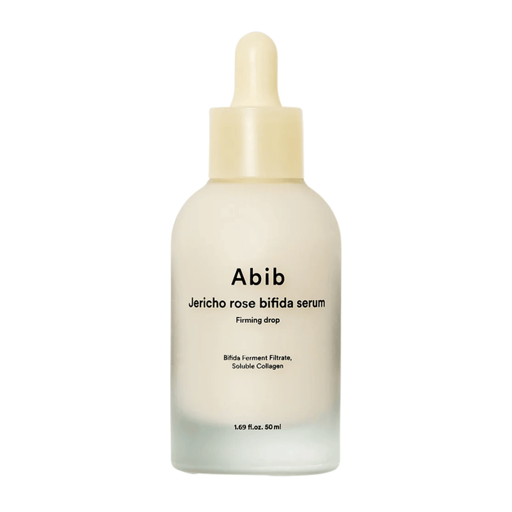 Czyste wyizolowane zdjęcie produktu Abib Jericho Rose Bifida Serum Firming Drop na jasnym tle.