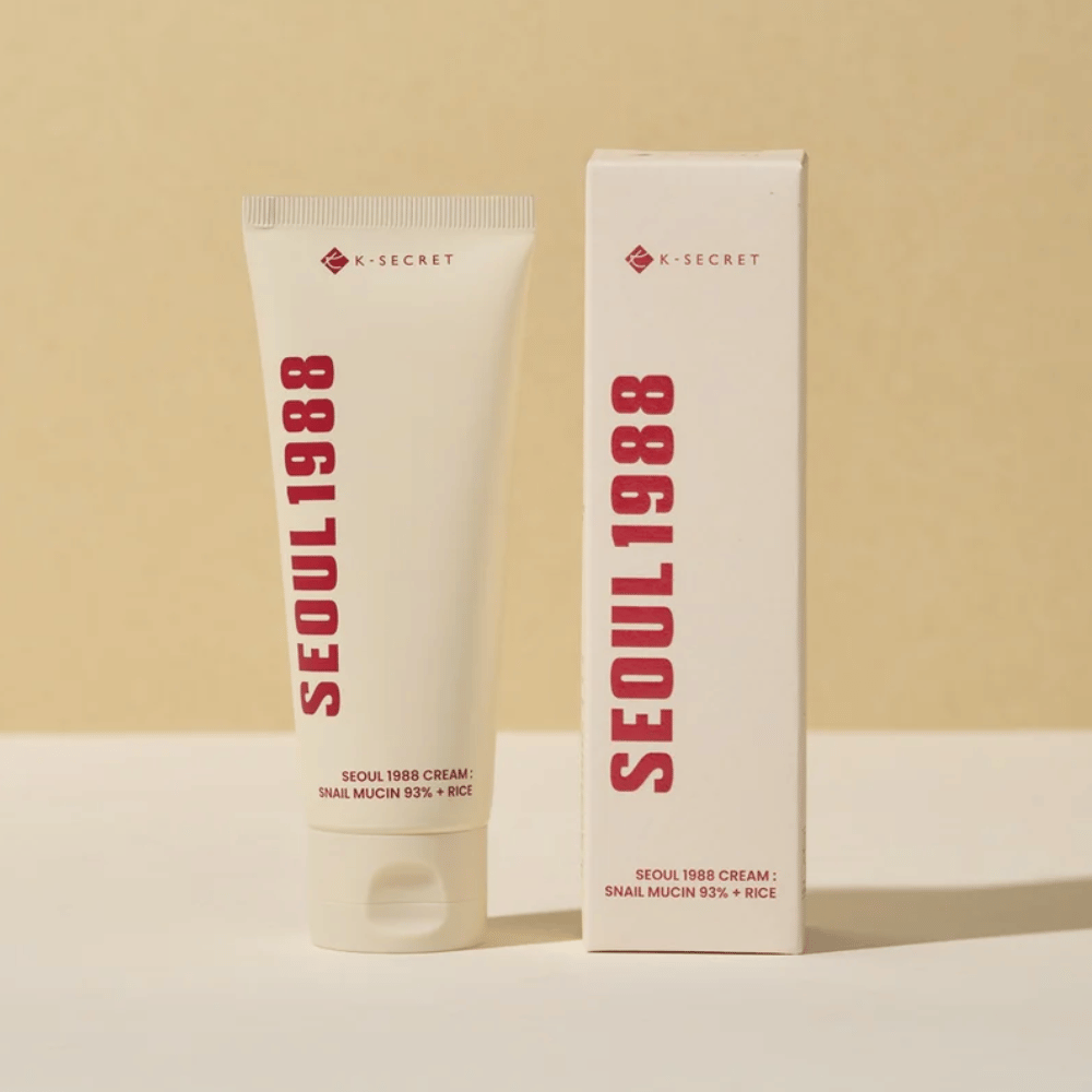 Zdjęcie produktu z opakowaniem dla SEOUL 1988 Cream : Snail Mucin 93% + Rice 100ml