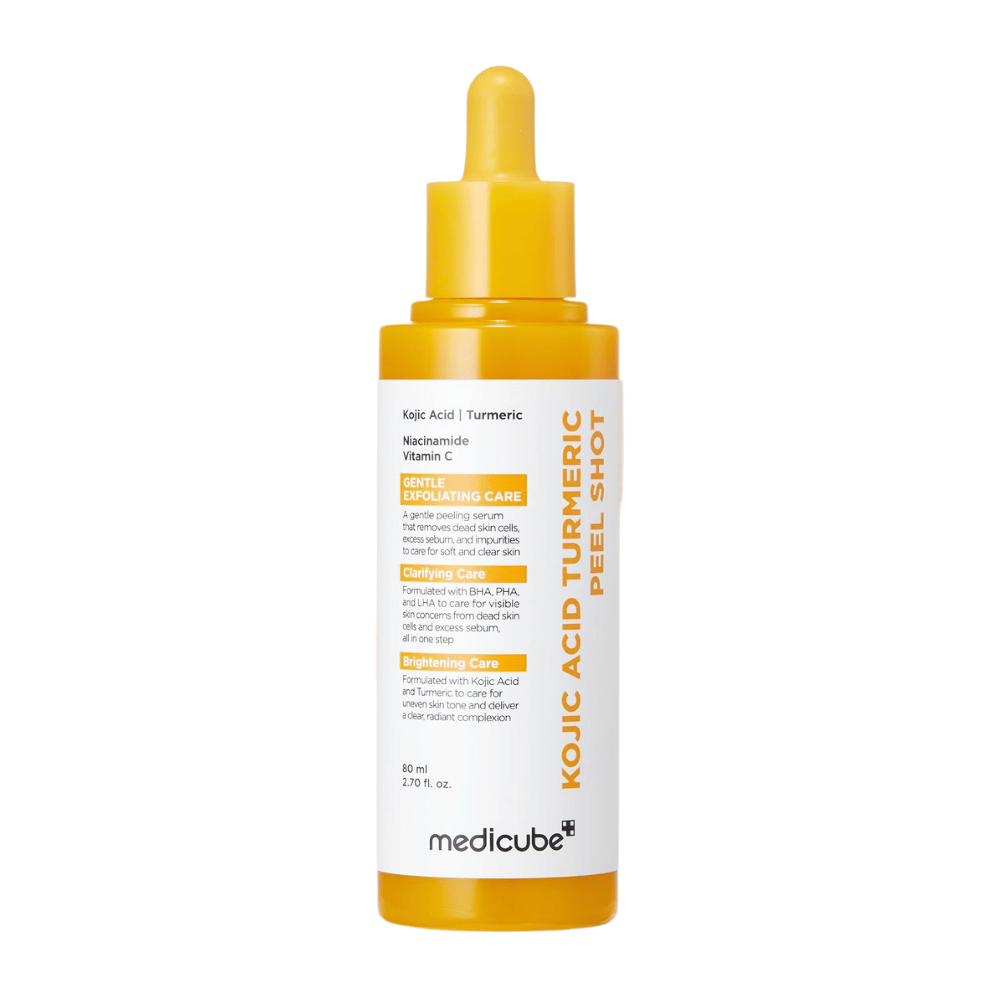 Medicube Kojic Acid Turmeric Peel Shot 80 ml – peeling złuszczający z kwasem kojowym, kurkumą, niacynamidem i witaminą C.