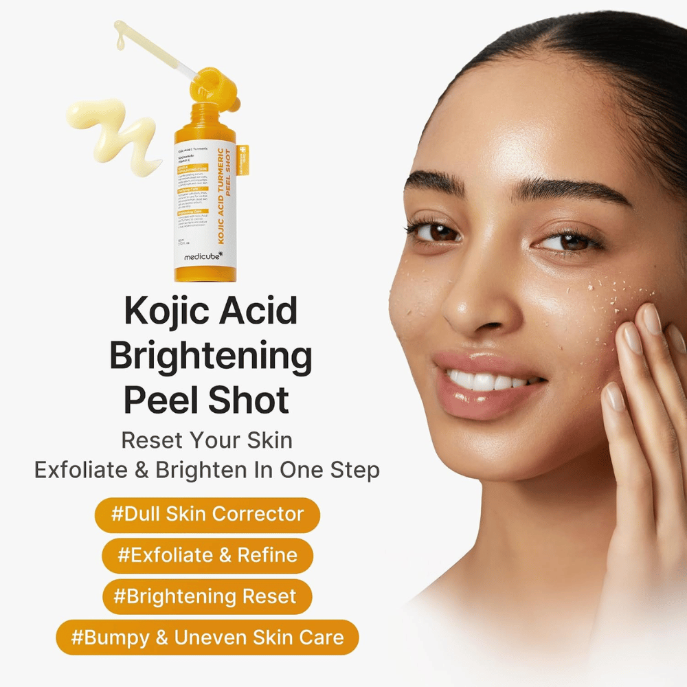 Medicube Kojic Acid Turmeric Peel Shot – koreański peeling do matowej i nierównej skóry, który złuszcza i nadaje skórze większy blask.