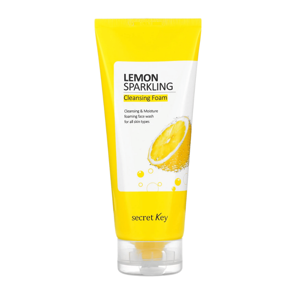 Secret Key Lemon Sparkling Cleansing Foam – łagodny środek do mycia twarzy z cytryną i wodą gazowaną dla wszystkich typów skóry.