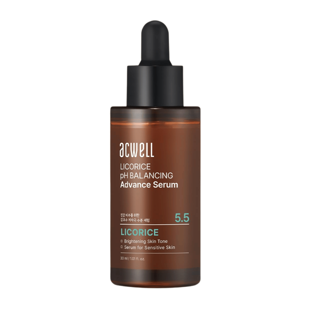 Czyste wyizolowane zdjęcie produktu Acwell Licorice pH Balancing Advance Serum na jasnym tle.