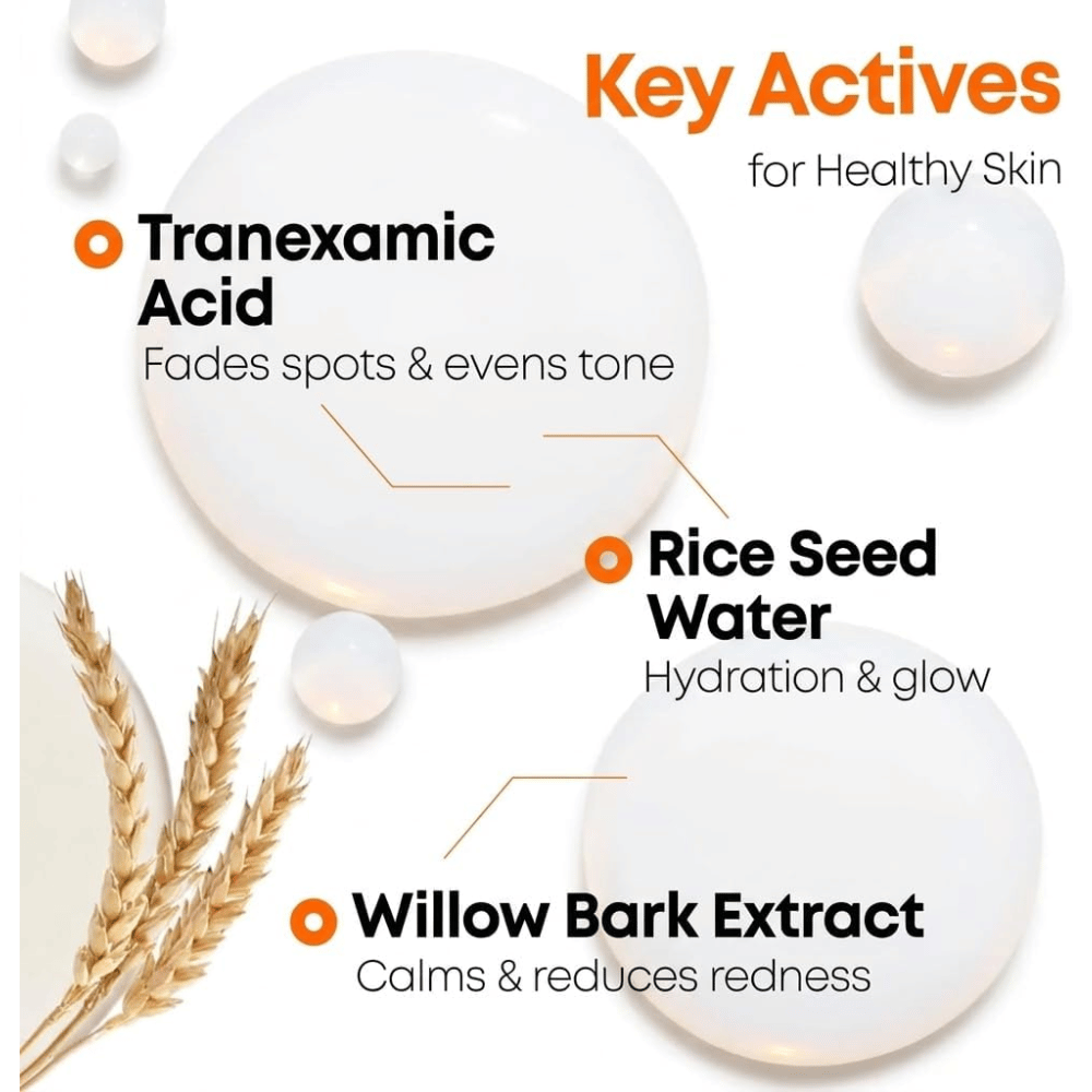 4. NINE LESS MELA-PRO Rice & TXA Toner – kluczowe składniki, takie jak kwas traneksamowy, ekstrakt z ryżu i ekstrakt z kory wierzby, dla bardziej wyrównanego kolorytu skóry i blasku