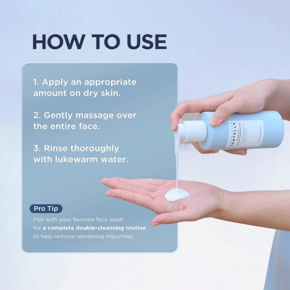 SKIN1004 Madagascar Centella Hyalu-Cica Gentle Cleansing Milk – jak używać mleczka oczyszczającego