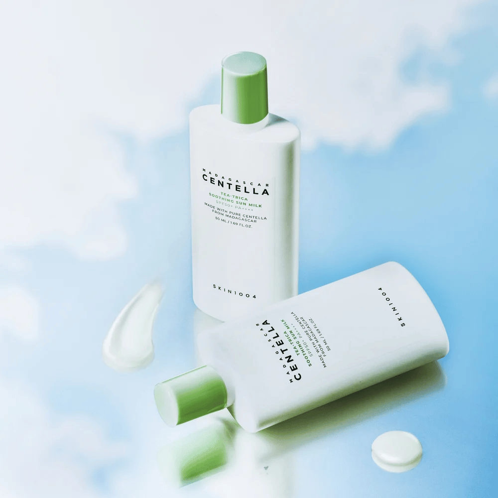 SKIN1004 Madagascar Centella Tea-Trica Soothing Sun Milk SPF50+ PA++++ nawilżający chemiczny filtr przeciwsłoneczny do twarzy