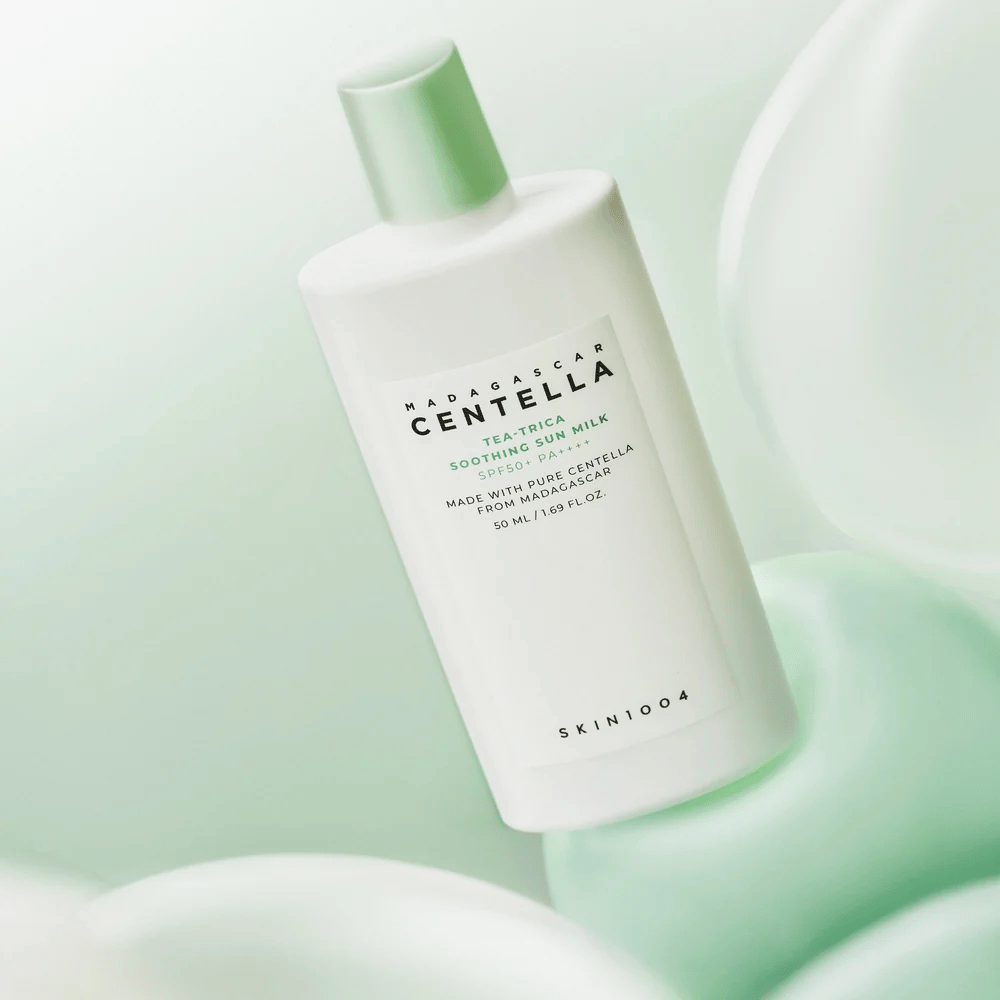 SKIN1004 Madagascar Centella Tea-Trica Soothing Sun Milk lekki filtr przeciwsłoneczny z SPF50+ PA++++ i kojącą Centellą