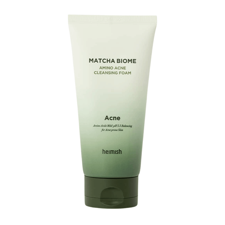 Heimish Matcha Biome Amino Acne Cleansing Foam – koreańskie oczyszczanie twarzy dla skóry skłonnej do trądziku i wrażliwej z matchą i aminokwasami