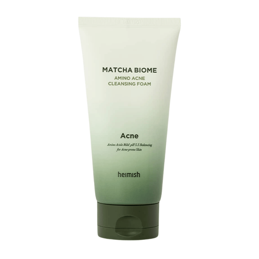 Heimish Matcha Biome Amino Acne Cleansing Foam – koreańskie oczyszczanie twarzy dla skóry skłonnej do trądziku i wrażliwej z matchą i aminokwasami