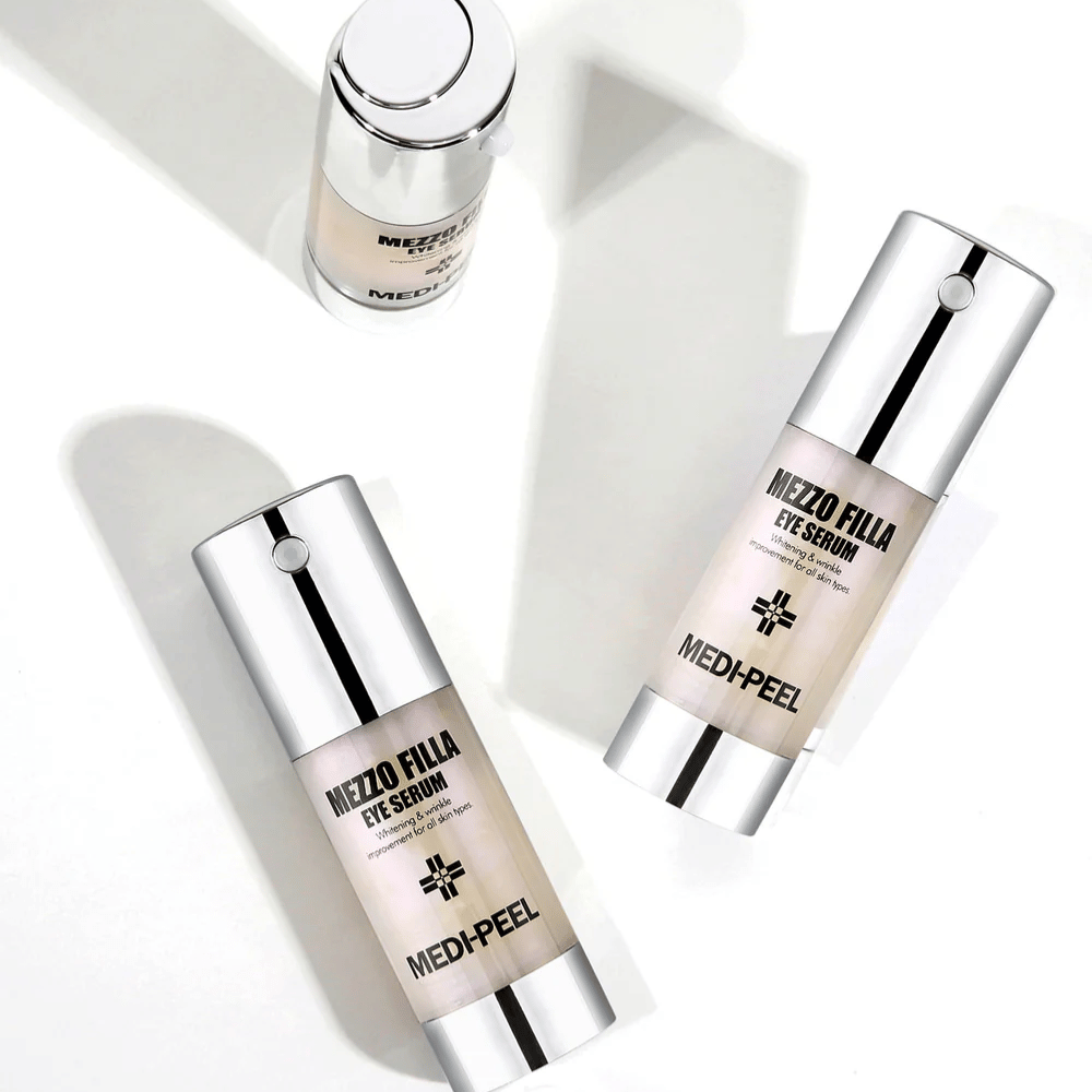 MEDI-PEEL Mezzo Filla Eye Serum z kilku kątów – koreańskie serum do oczu z peptydami i kwasem hialuronowym dla jędrniejszej skóry i zmniejszenia zmarszczek wokół oczu.