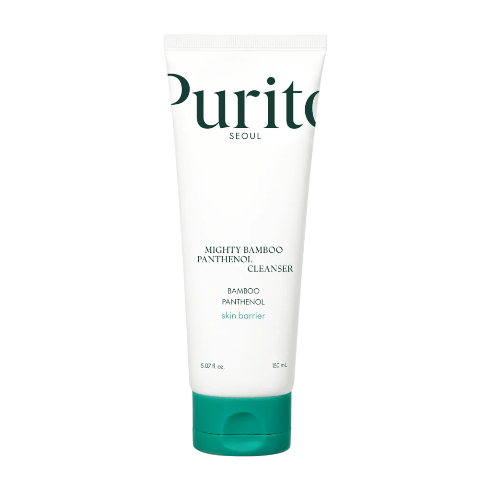 Purito Mighty Bamboo Panthenol Cleanser – łagodny, wegański środek do mycia twarzy z bambusem i pantenolem, który wzmacnia barierę skórną i oczyszcza bez wysuszania.