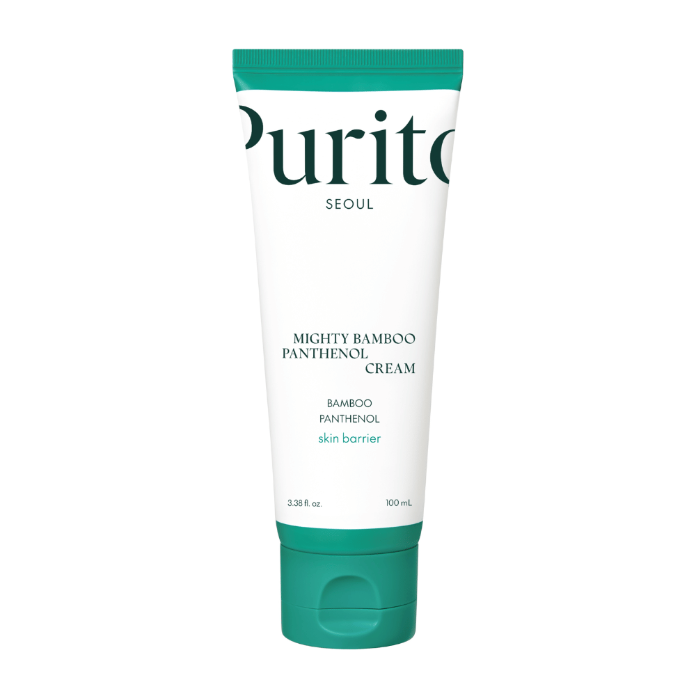 Purito Mighty Bamboo Panthenol Cream to odżywczy krem do twarzy, który łączy ekstrakt z bambusa i pantenol, aby wzmocnić barierę skórną, głęboko nawilżyć i ukoić wrażliwą skórę. Idealny do codziennego użytku, pozostawia skórę miękką i zrównoważoną bez podrażnień.