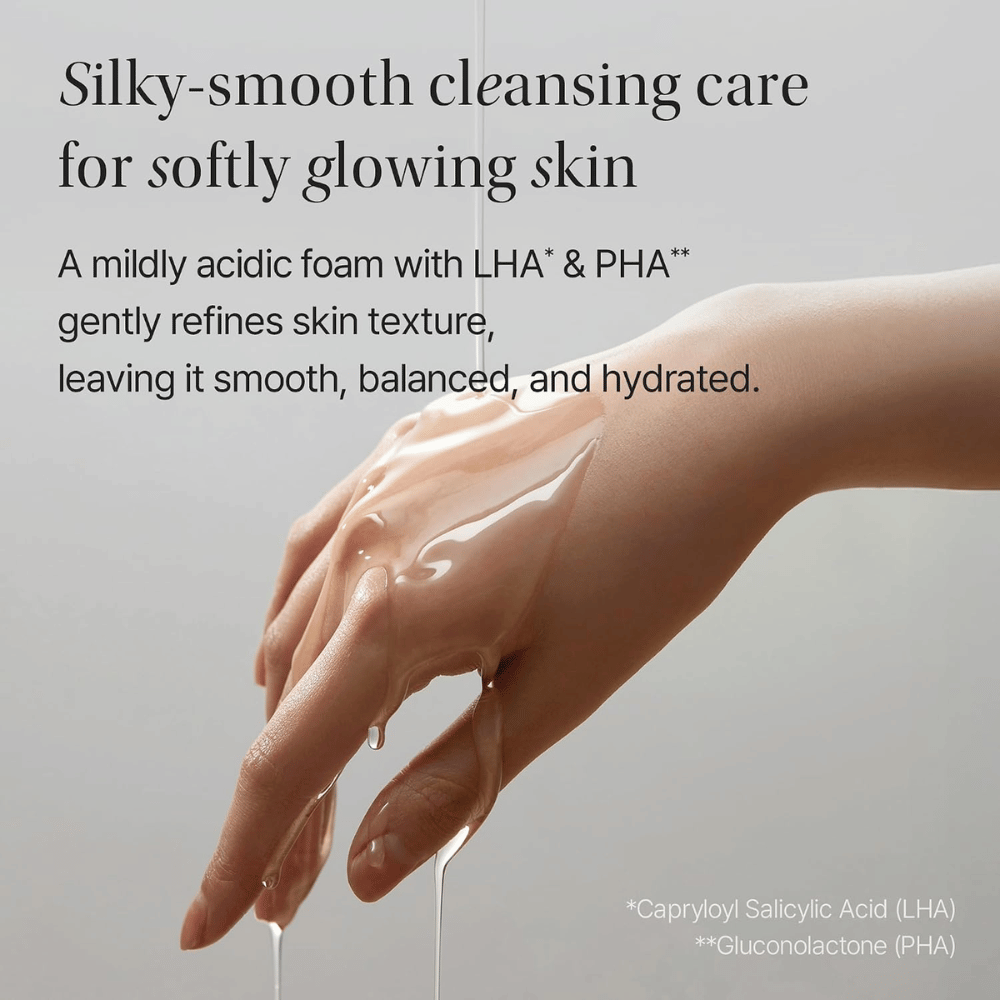 Objet by KUNDAL Moist Gleam Body Wash z LHA i PHA, które delikatnie złuszczają i pomagają skórze być miękką i nawilżoną.