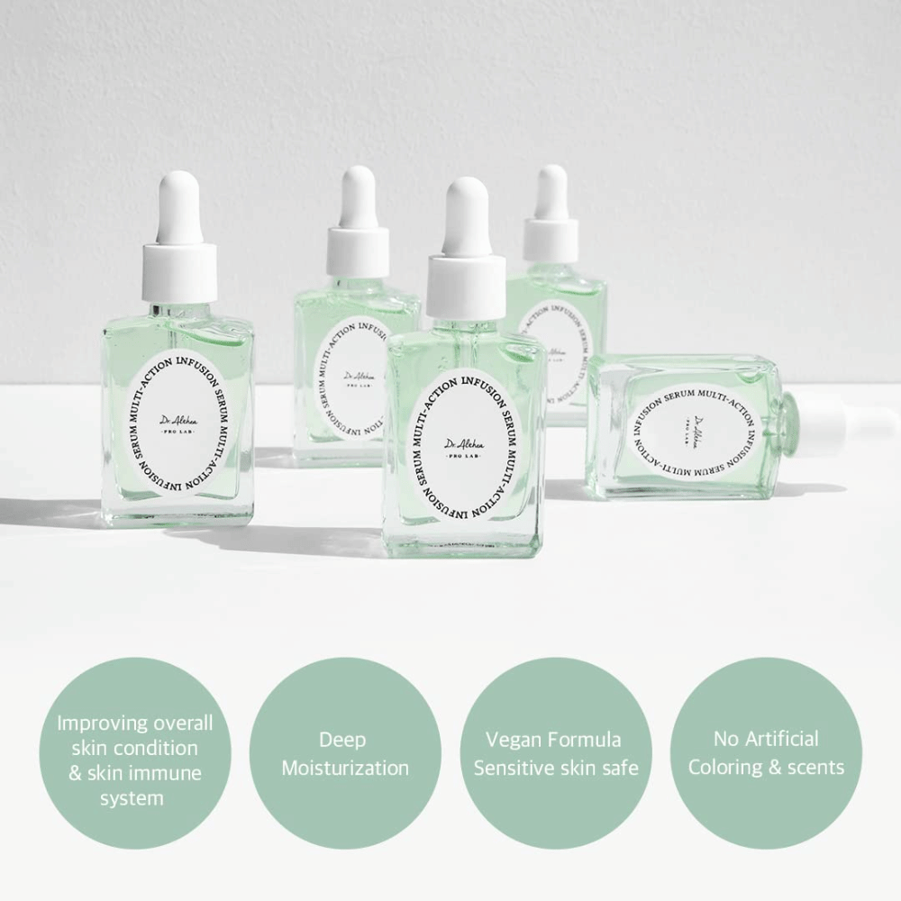 Dr. Althea Multi Action Infusion Serum które wzmacnia barierę ochronną skóry, zapewnia głębokie nawilżenie, odpowiednie dla wrażliwej skóry i nadaje naturalny blask.