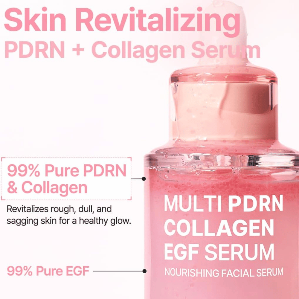 Purito Multi PDRN Collagen EGF Serum z PDRN, kolagenem i EGF dla blasku, elastyczności i rewitalizującej pielęgnacji skóry.