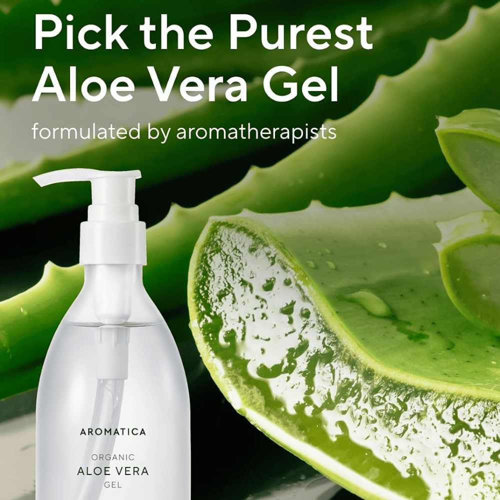 AROMATICA Organic Aloe Vera Gel – żel aloesowy z naturalnym liściem aloesu
