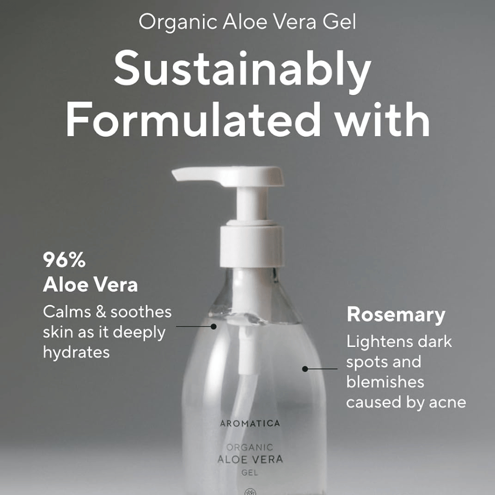 AROMATICA Organic Aloe Vera Gel – nawilżający żel z 96% aloesu i rozmarynem