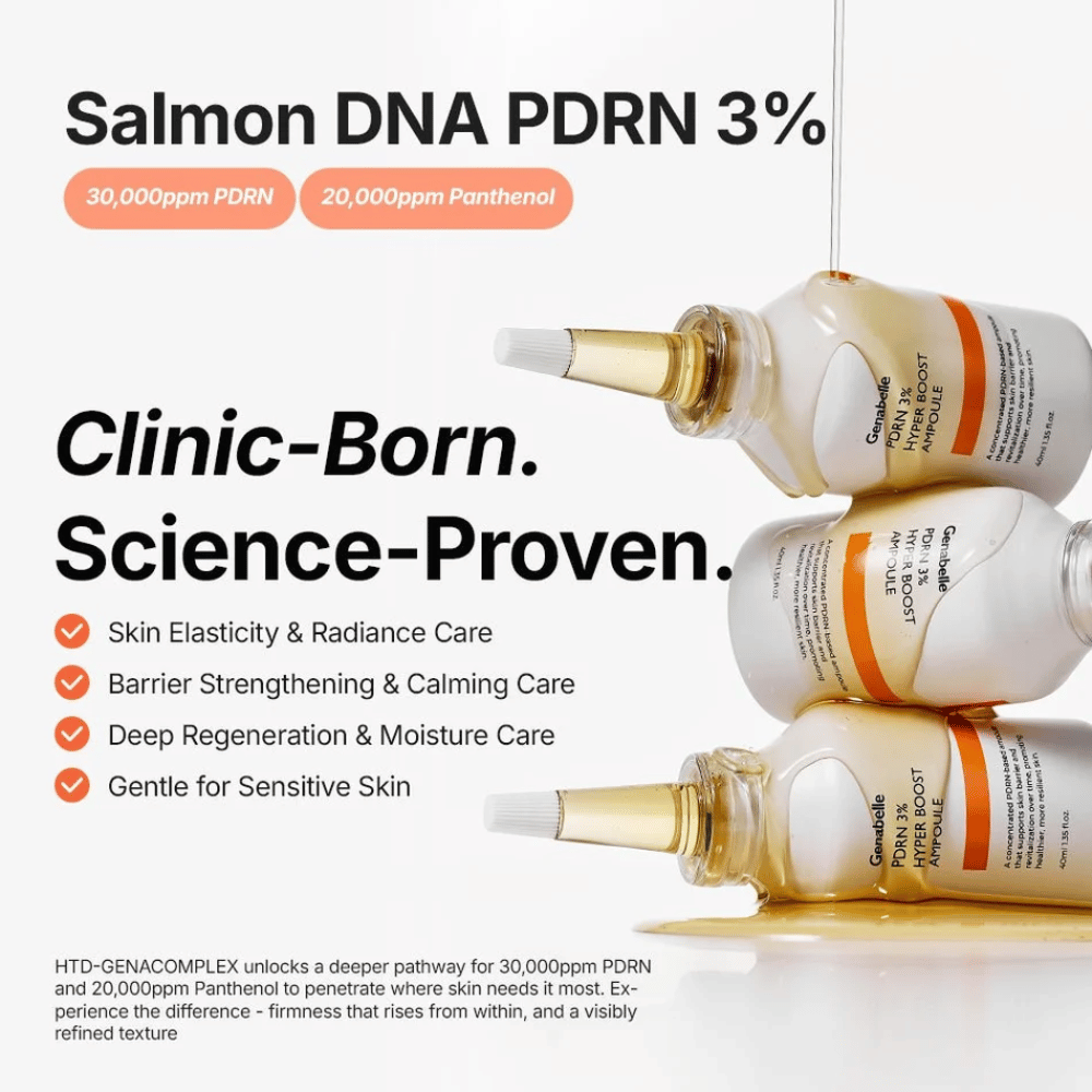 Genabelle PDRN 3% Hyper Boost Ampoule dla jędrniejszej skóry i wzmocnionej bariery skórnej
