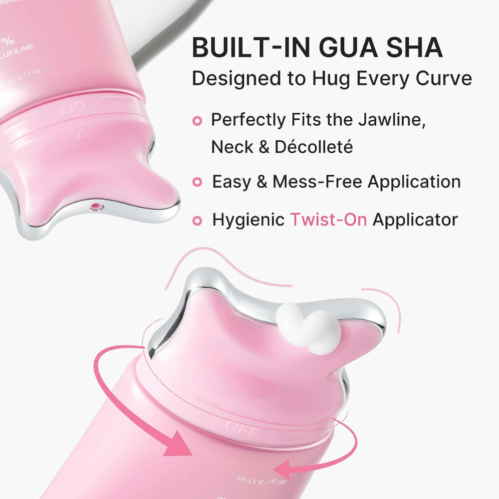 2. Medicube PDRN Collagen Gua Sha Neck Wrinkle Cream – wbudowany aplikator gua sha do szyi, linii żuchwy i dekoltu
