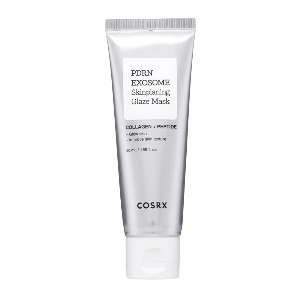 COSRX PDRN EXOSOME Skinplaning Glaze Mask – maseczka do twarzy z PDRN i peptydami, które nawilżają, wyrównują strukturę skóry i nadają jej blask.