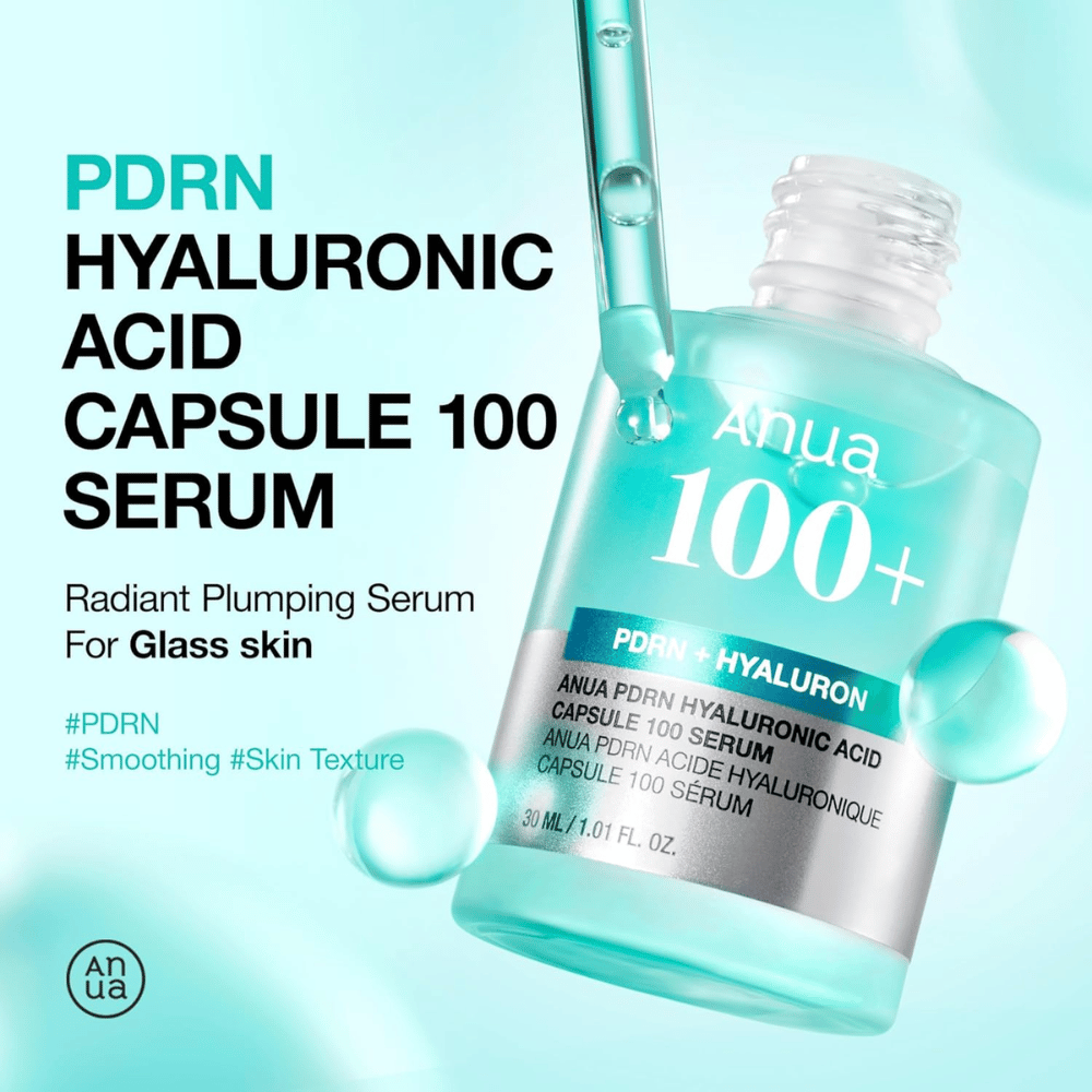 Anua PDRN Hyaluronic Acid Capsule 100 Serum to nawilżające serum dla promiennego wyglądu "glass skin". Zawiera PDRN i kwas hialuronowy, aby wygładzić teksturę skóry i zapewnić intensywne nawilżenie. Idealny do przywracania elastyczności i miękkości skóry!