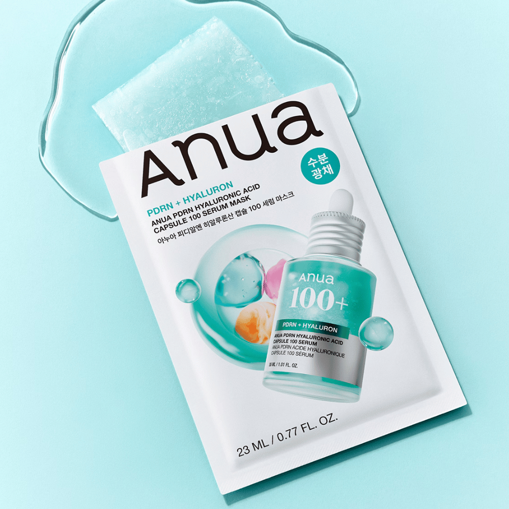 1. Anua PDRN Hyaluronic Acid Capsule 100 Serum Mask – nawilżająca Maseczka w płachcie z PDRN i kwasem hialuronowym