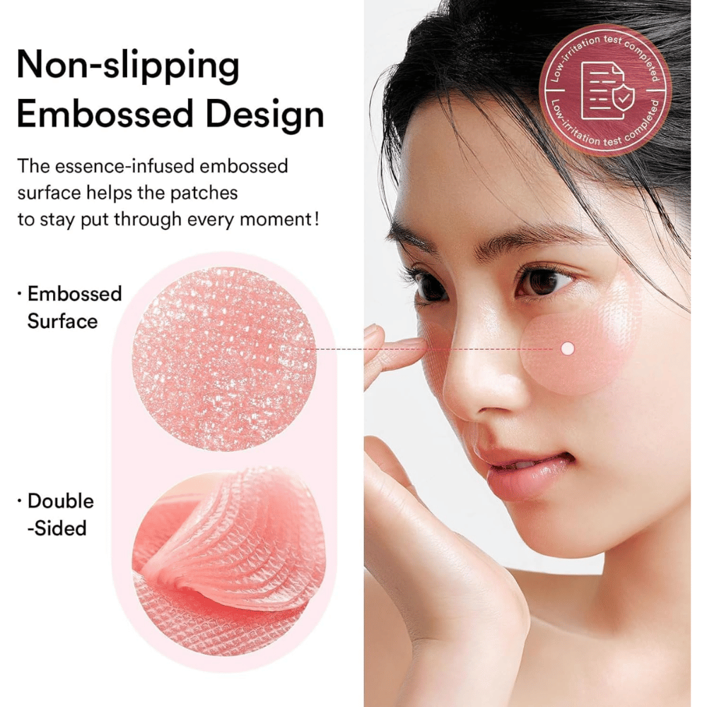 Abib PDRN Retinal Eye Patch Glow Jelly z wytłaczaną powierzchnią, która pozostaje na miejscu i zapewnia intensywną pielęgnację pod oczami przeciw cieniom i drobnym liniom.