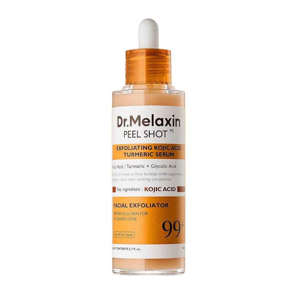 Dr Melaxin Peel Shot Kojic Acid Turmeric Serum 80 ml o działaniu peelingującym, które dogłębnie oczyszcza skórę i poprawia jej blask