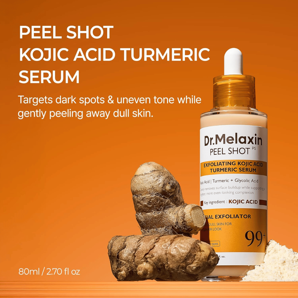 Dr Melaxin Peel Shot serum z niacynamidem, które wzmacnia barierę ochronną skóry i zapewnia bardziej wyrównany oraz jaśniejszy koloryt skóry