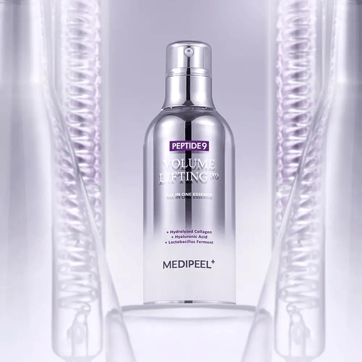 Medi-Peel Peptide 9 Volume Lifting Essence pielęgnacja skóry – koreańska esencja z peptydami i kolagenem, która pomaga zmniejszać drobne linie i wzmacniać barierę skórną.