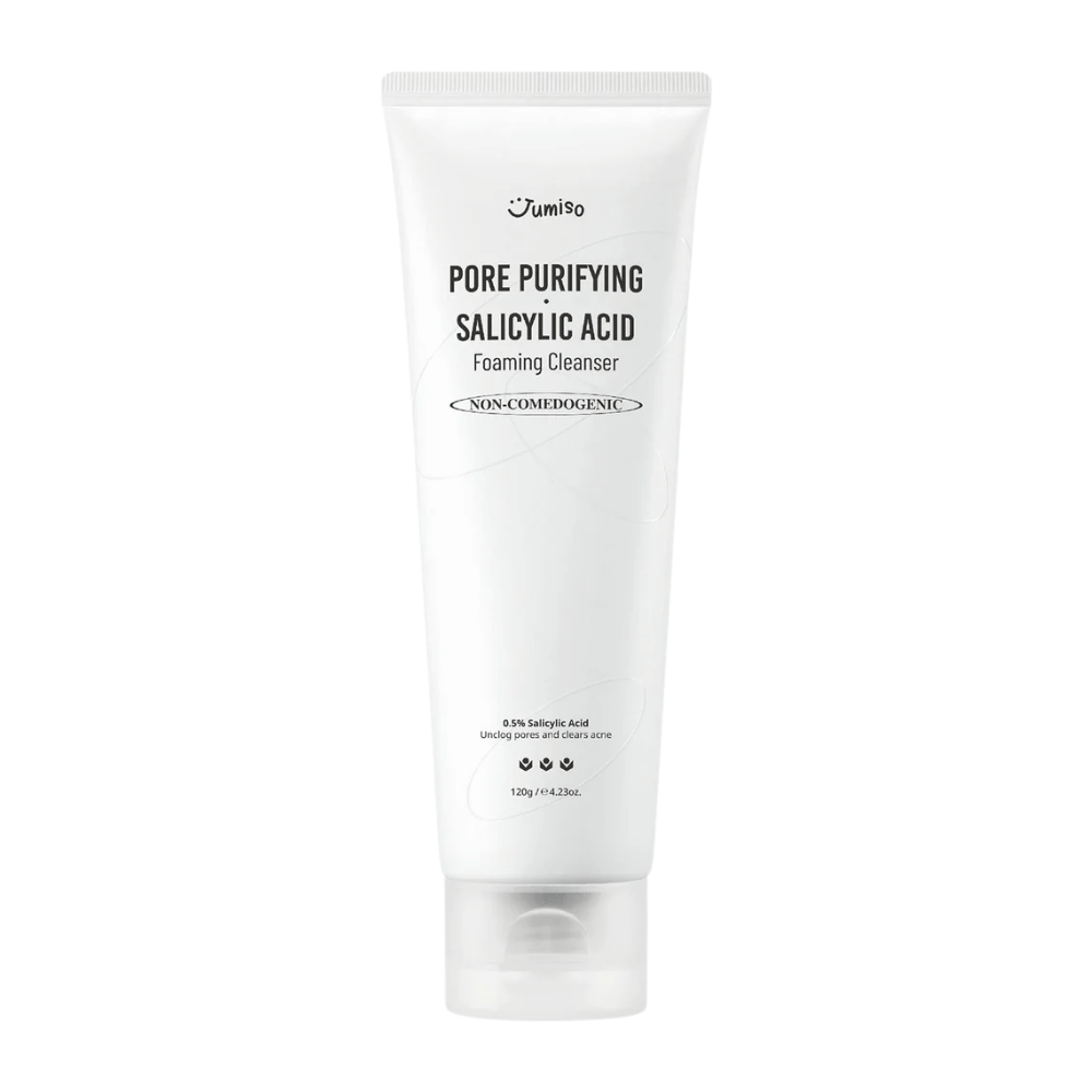 Jumiso Pore Purifying Salicylic Acid Foaming Cleanser 120g – niekomedogenny środek do mycia twarzy z 0,5% kwasem salicylowym dla skóry skłonnej do trądziku i tłustej