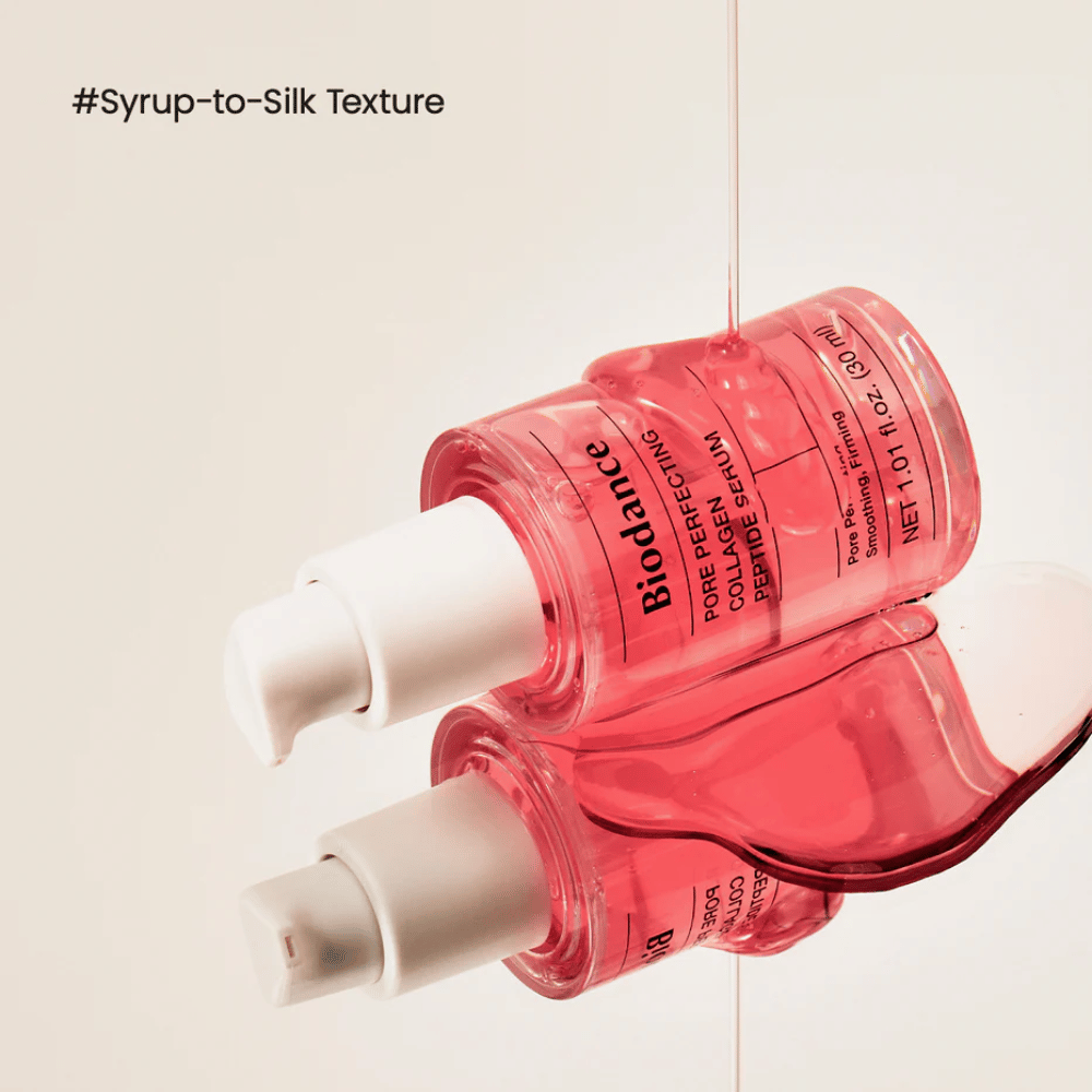 Biodance Pore Perfecting Collagen Peptide Serum o jedwabistej teksturze – nawilżające i ujędrniające serum.