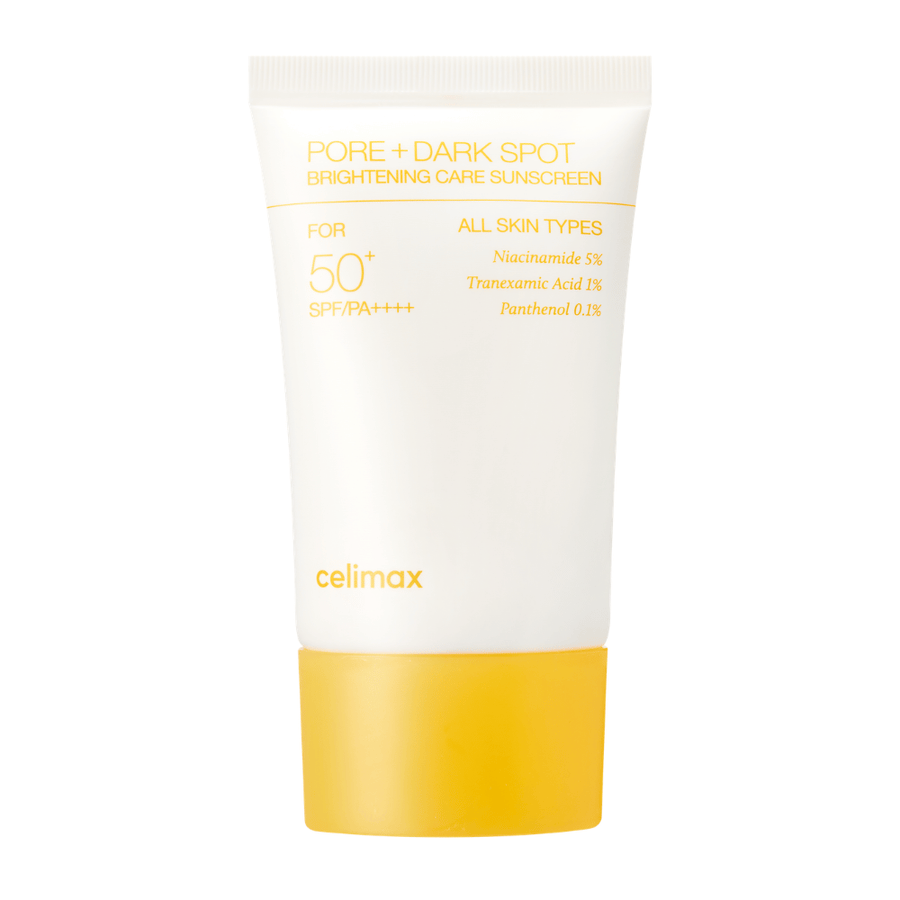 Celimax Pore+Dark Spot Brightening Care Sunscreen SPF50+ PA++++ – lekki koreański krem przeciwsłoneczny z niacynamidem i kwasem traneksamowym dla jaśniejszej i bardziej jednolitej skóry