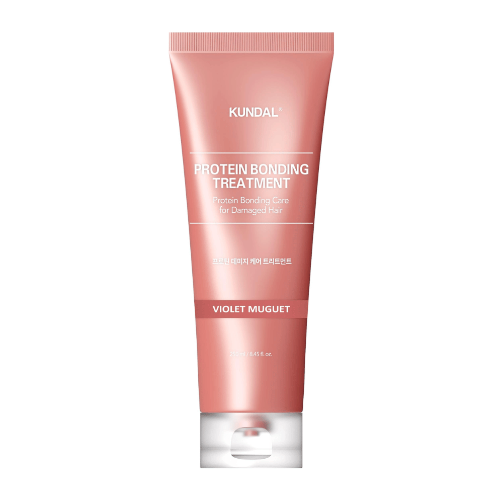KUNDAL Protein Bonding Treatment Violet Muguet w różowej tubce, 250 ml, do zniszczonych włosów.