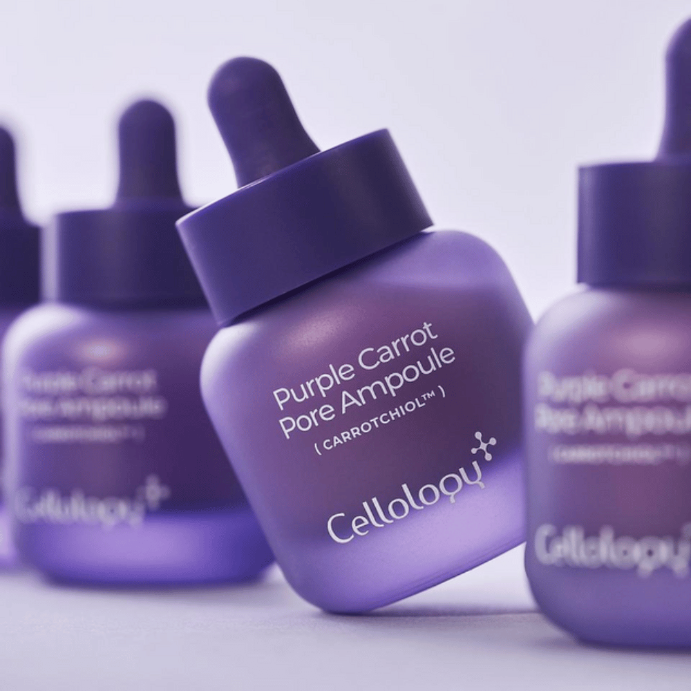 Cellology Purple Carrot Pore Ampoule – koreańska ampułka do pielęgnacji skóry z Carrotchiolem na pory i nierówną teksturę skóry.