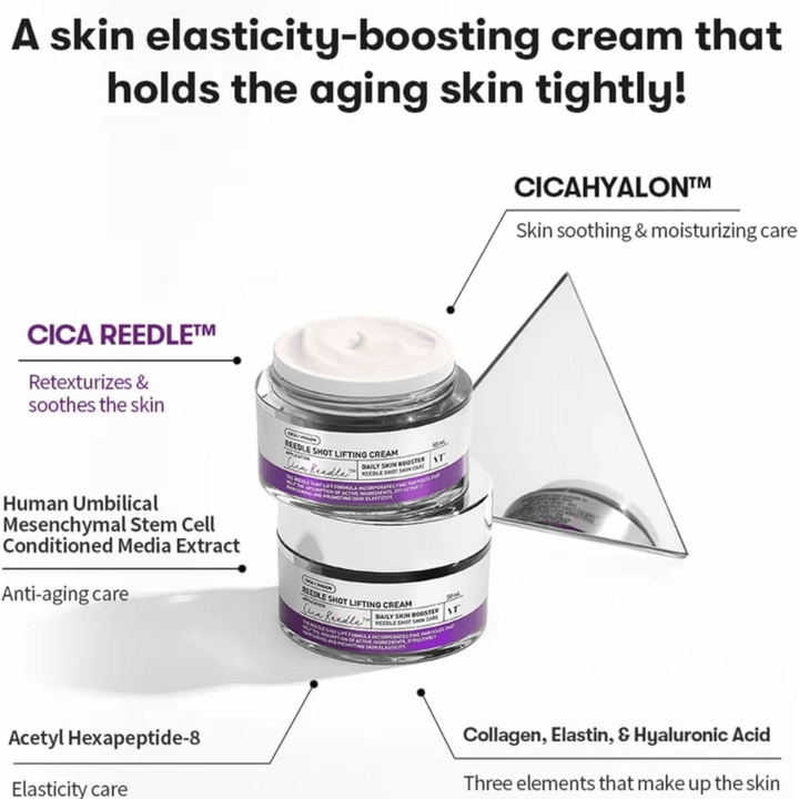 VT Cosmetics Reedle Shot Lifting Cream krem do twarzy z Cica Reedle, który poprawia elastyczność skóry, nawilża i zapewnia jędrniejszą skórę.