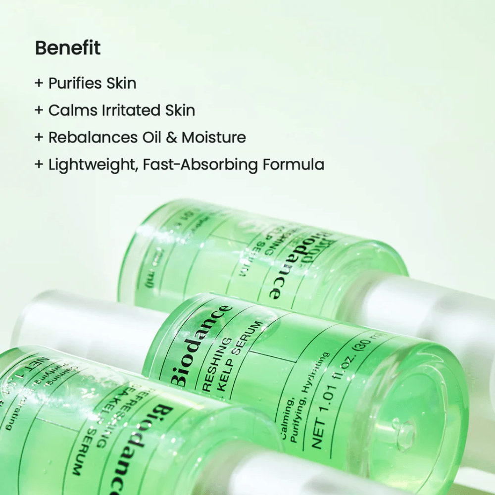 Biodance Refreshing Sea Kelp Serum – lekkie serum do twarzy, które łagodzi, oczyszcza i równoważy skórę tłustą i mieszaną.