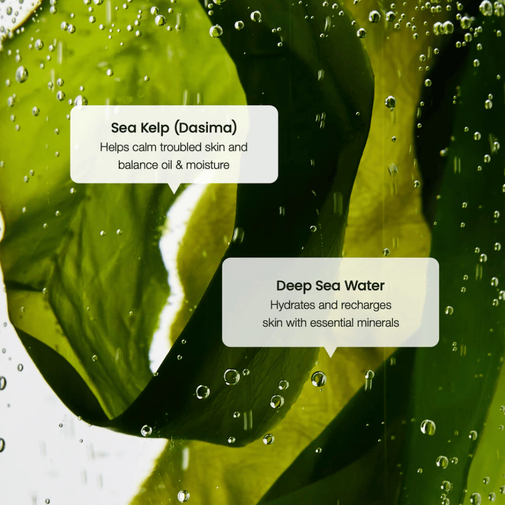 Ekstrakt z wodorostów i woda głębinowa w Biodance Refreshing Sea Kelp Serum – nawilża i równoważy skórę.