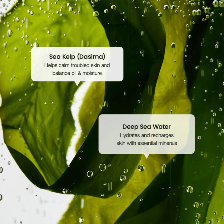 Ekstrakt z wodorostów i woda głębinowa w Biodance Refreshing Sea Kelp Serum – nawilża i równoważy skórę.