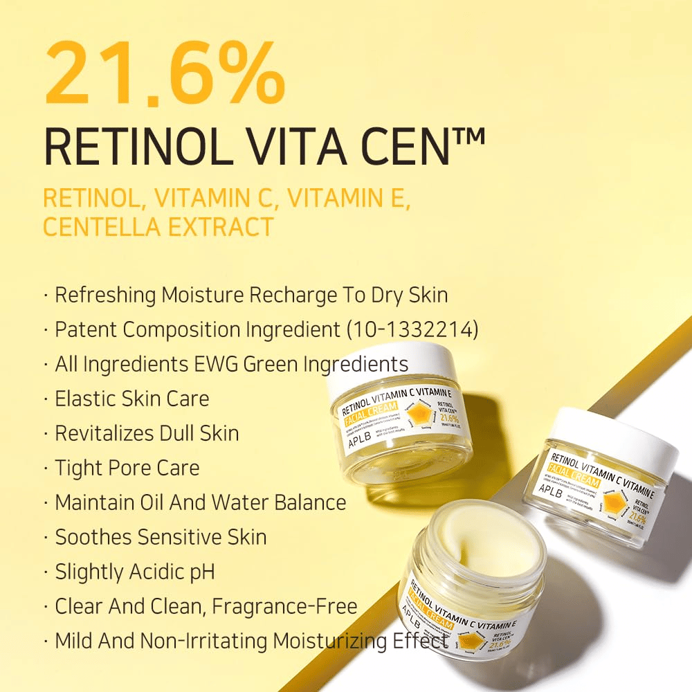 APLB Retinol Vitamin C Vitamin E Facial Cream z Retinol Vita Cen i właściwościami pielęgnacyjnymi