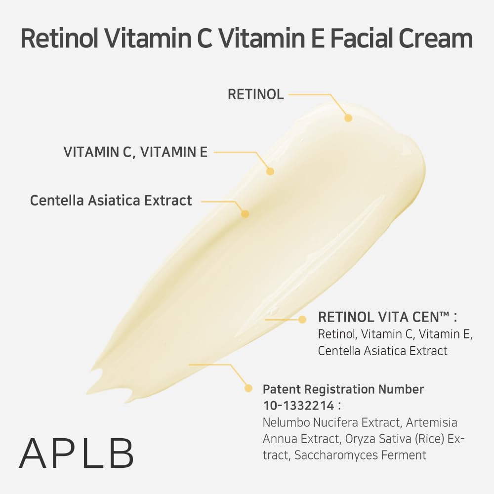 APLB Retinol Vitamin C Vitamin E Facial Cream z retinolem, witaminą C, witaminą E i centellą