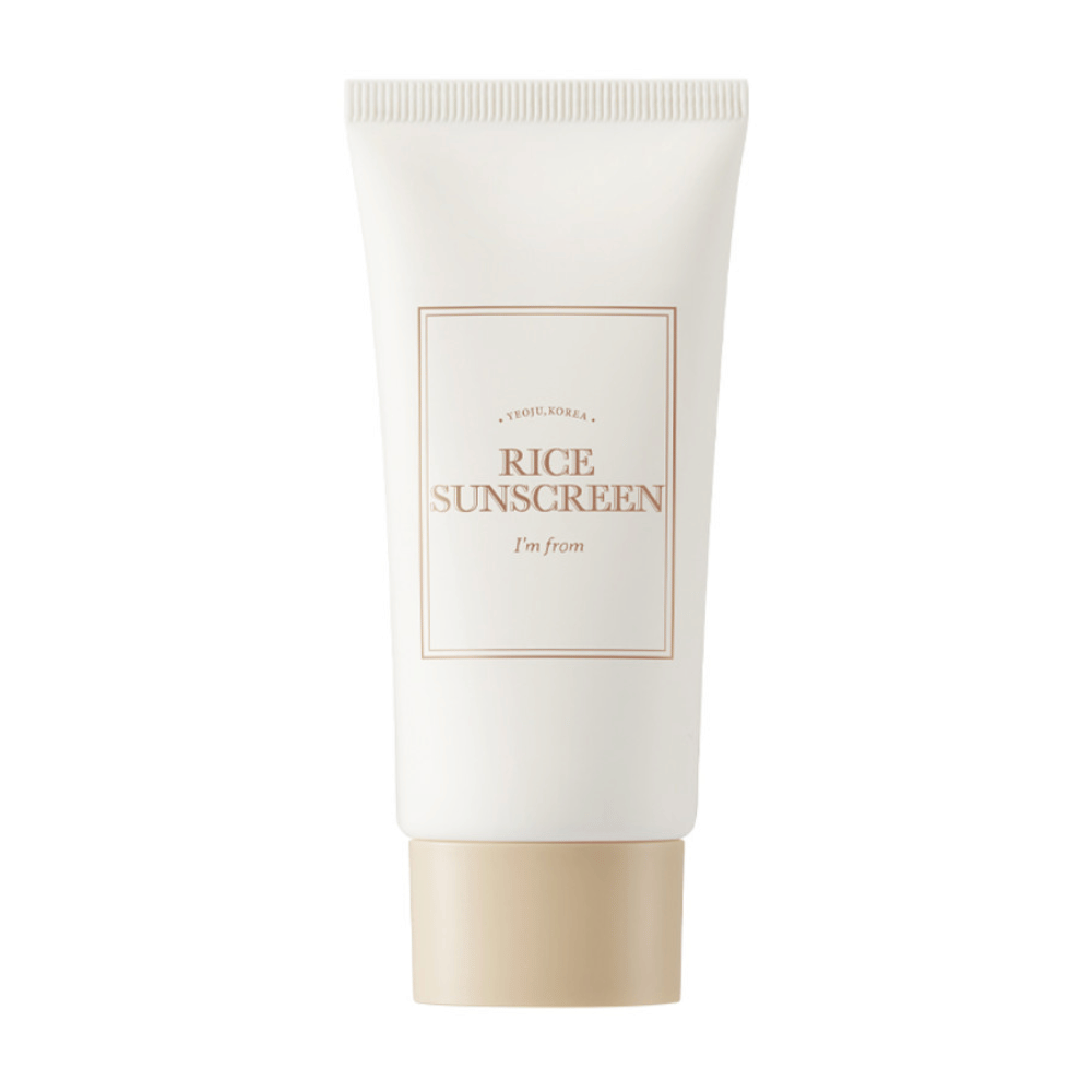 Tuba z "I'm from" Rice Sunscreen SPF50+ PA++++, krem przeciwsłoneczny z ekstraktem z ryżu.