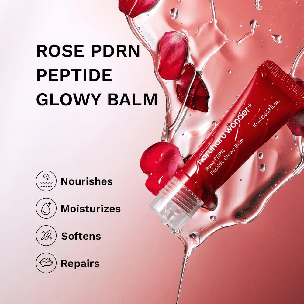 Haruharu Wonder Rose PDRN Peptide Glowy Balm – odżywcza i nawilżająca pielęgnacja ust dla suchych i spierzchniętych ust