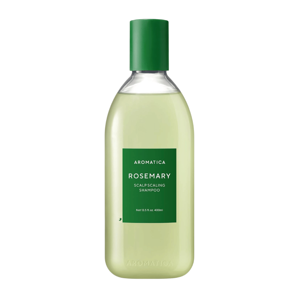 AROMATICA Rosemary Scalp Scaling Shampoo 400 ml – wegański szampon z rozmarynem i kwasem salicylowym, który oczyszcza skórę głowy, usuwa osady i wzmacnia włosy.