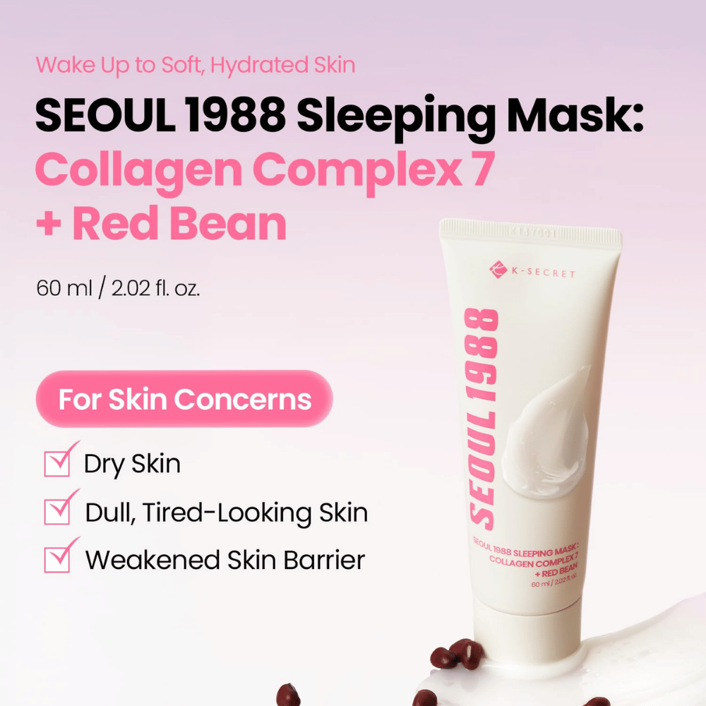 K-SECRET SEOUL 1988 Sleeping Mask 60 ml – koreańska maska na noc do suchej, poszarzałej i odwodnionej skóry.