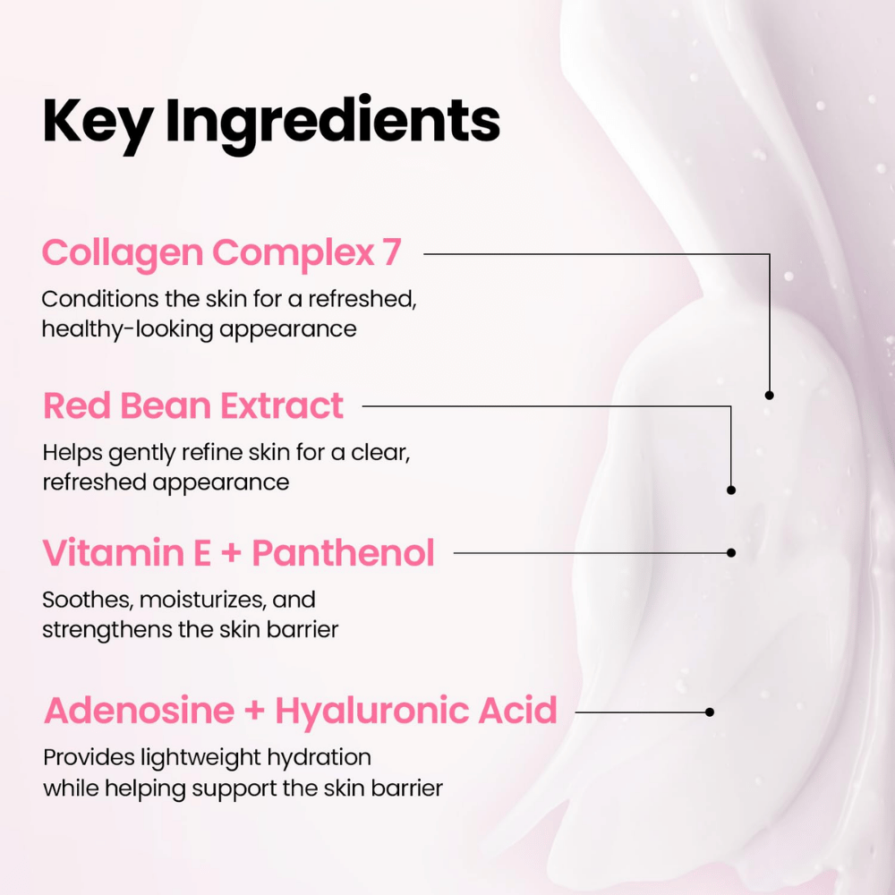 K-SECRET SEOUL 1988 Sleeping Mask – zawiera Collagen Complex 7, ekstrakt z czerwonej fasoli, witaminę E, pantenol, adenozynę i kwas hialuronowy.